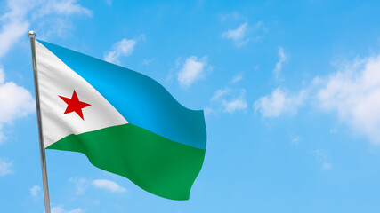Djibouti flag on pole
