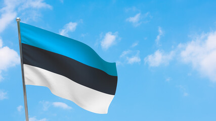 Estonia flag on pole