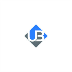 UB logo UB icon UB vector UB monogram UB letter UB minimalist UB triangle UB flat Unique modern flat abstract logo design  