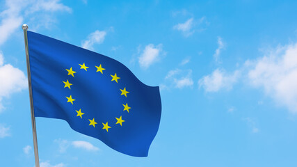 Europe EU flag on pole