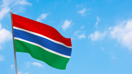 Gambia flag on pole