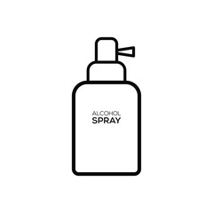 Spraying Anti-Bacterial Sanitizer Spray, Hand Sanitizer Dispenser, infection control concept. Sanitizer to prevent colds, virus, Coronavirus, flu. Spray bottle. Alcohol spray. Flat icon design.
