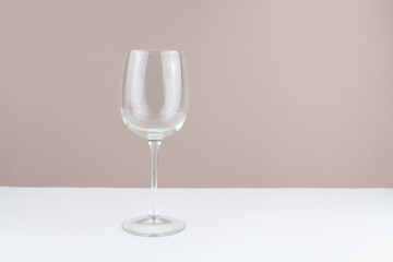 empty beautiful wine glass on a background