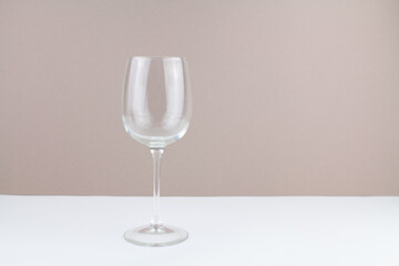 empty beautiful wine glass on a background