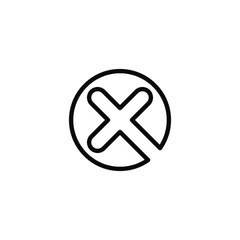 Single flat close\delete icon. Vector illustration, easy paste to any background