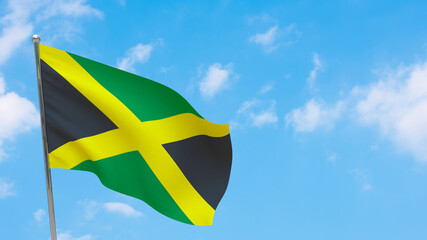 Jamaica flag on pole