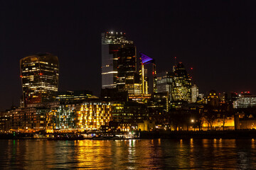 Fototapeta na wymiar A night view of the City of London