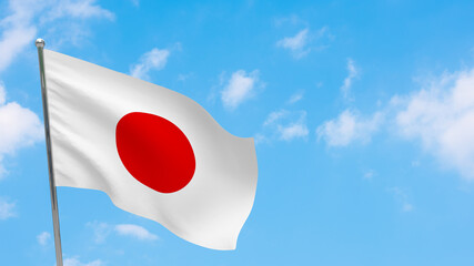 Japan flag on pole