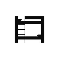Bunk bed simple icon on white background. Vector illustration.