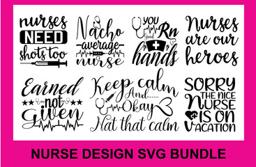 nurse design SVG Bundle Cut Files for Cutting Machines like Cricut and Silhouette	