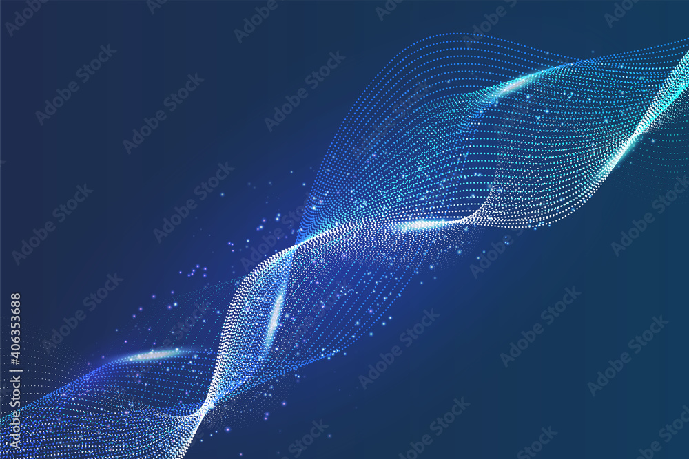 Poster line wave and dots geometric texture abstract background with copy space for text or message web des