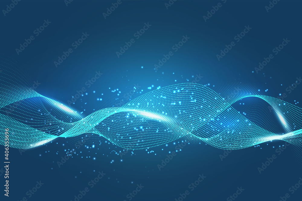 Poster line wave and dots geometric texture abstract background with copy space for text or message web des