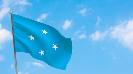 Micronesia flag on pole