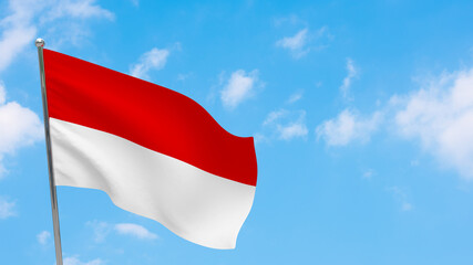 Monaco flag on pole