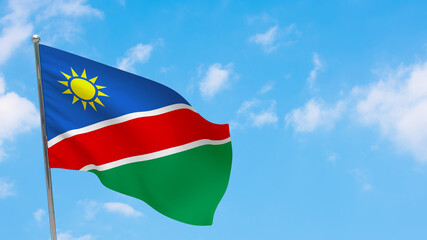 Namibia flag on pole