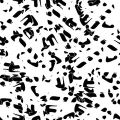 Seamless monochrome pattern of abstract elements