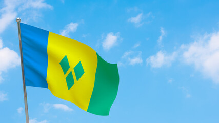 Saint Vincent and the Grenadines flag on pole