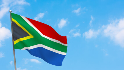 South Africa flag on pole