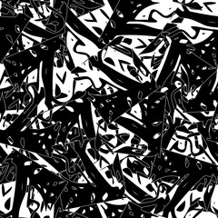 Seamless black and white abstract pattern. Grunge background monochrome repeating