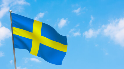 Sweden flag on pole