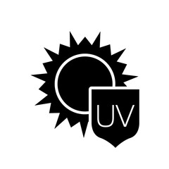 UV protection icon isolated on white background. Sun and shield sign