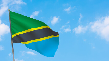 Tanzania flag on pole