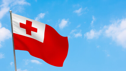 Tonga flag on pole