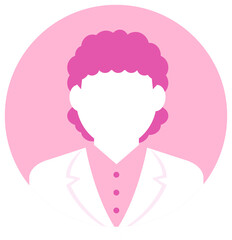 Circular vector avatar illustration ( female )