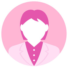 Circular vector avatar illustration ( female )