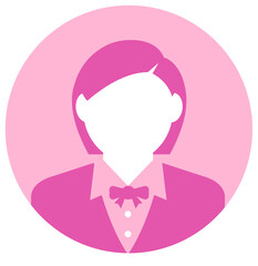 Circular vector avatar illustration ( female )