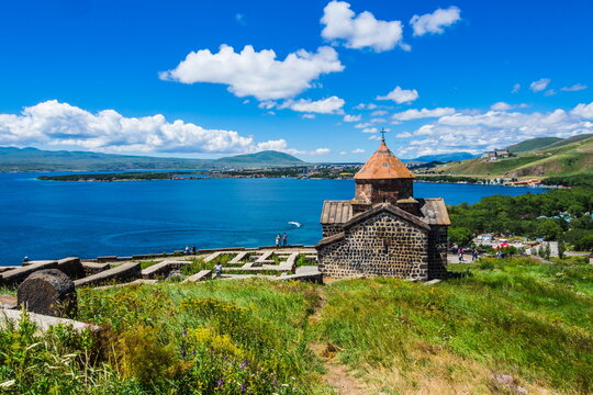 Sevanavank (Sevan Monastery)  at the northwestern shore of Lake Sevan in the Gegharkunik Province of Armenia