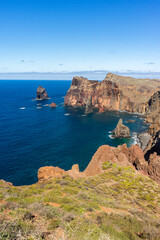 Fototapeta na wymiar Cliffs and sea Viewpoint at Ponta de Sao Lourenco, Madeira island