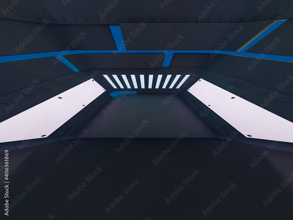 Poster abstract modern architecture background, empty open space. 3d illustration