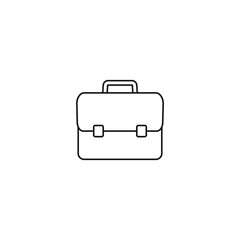 Briefcase thin line icon, linear style pictogram isolated on white. Suitcase, portfolio symbol.