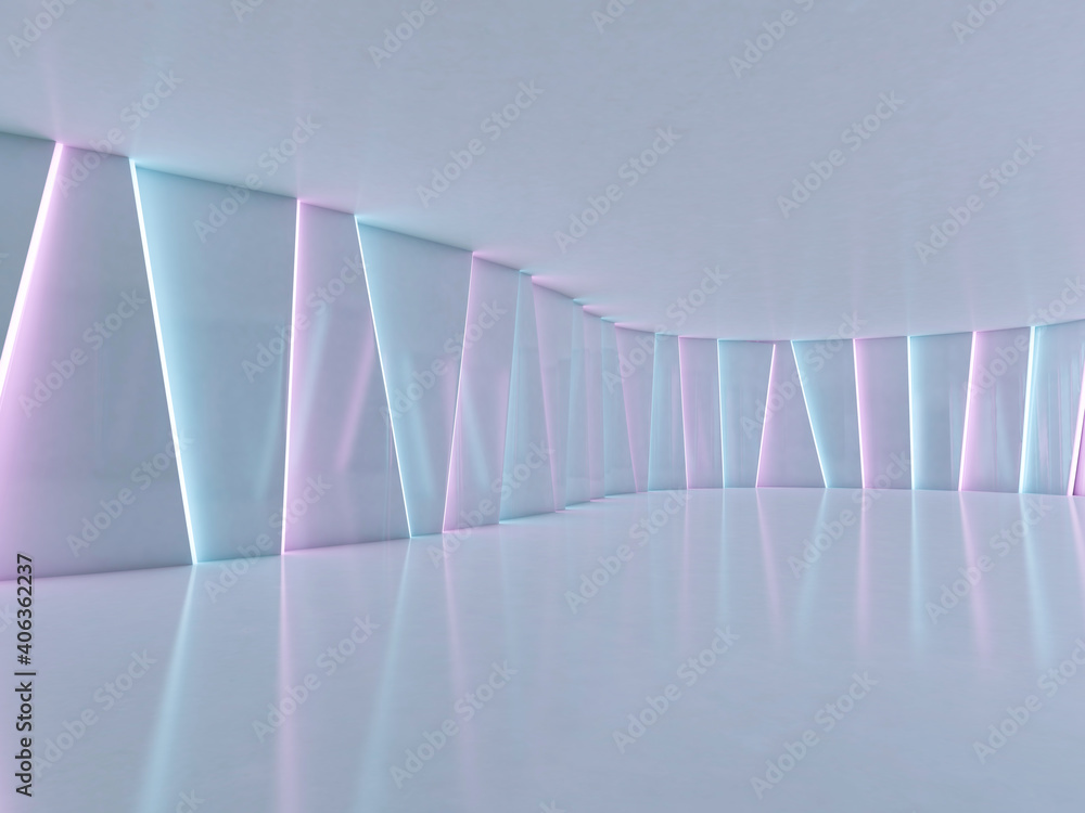 Poster abstract modern architecture background, empty open space. 3d illustration