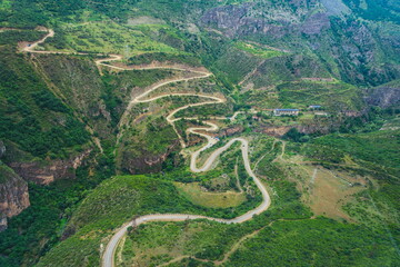 view from the cable car station, Wings of Tatev in Armenia