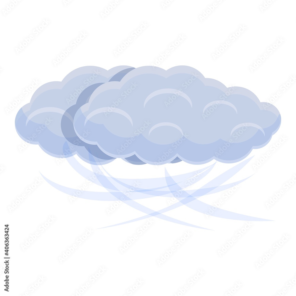 Poster cloud and wind icon. cartoon of cloud and wind vector icon for web design isolated on white backgrou