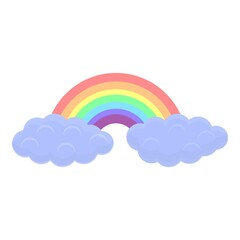 Rainbow cloud icon. Cartoon of rainbow cloud vector icon for web design isolated on white background