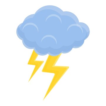 Flash cloud icon. Cartoon of flash cloud vector icon for web design isolated on white background