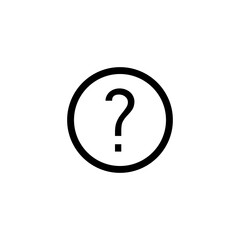question mark icon or symbol in black simple style