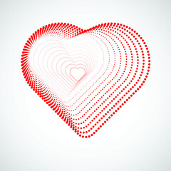 Logo Love . Symbol Heart Shape for your design. Dotted vector illustration.