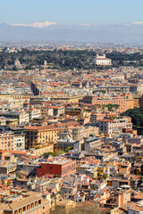 Naklejka premium View of Rome from the dome of St. Peter's Cathedral. Vatican. Rome. Italy.
