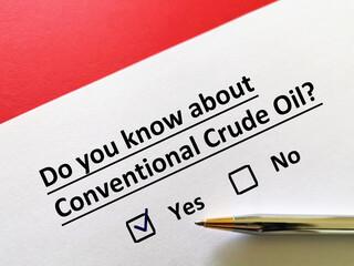 Obraz premium Questionnaire about oil and gas