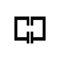 Obraz premium GG Negative Space H Letter Logo Design Graphic Concept 