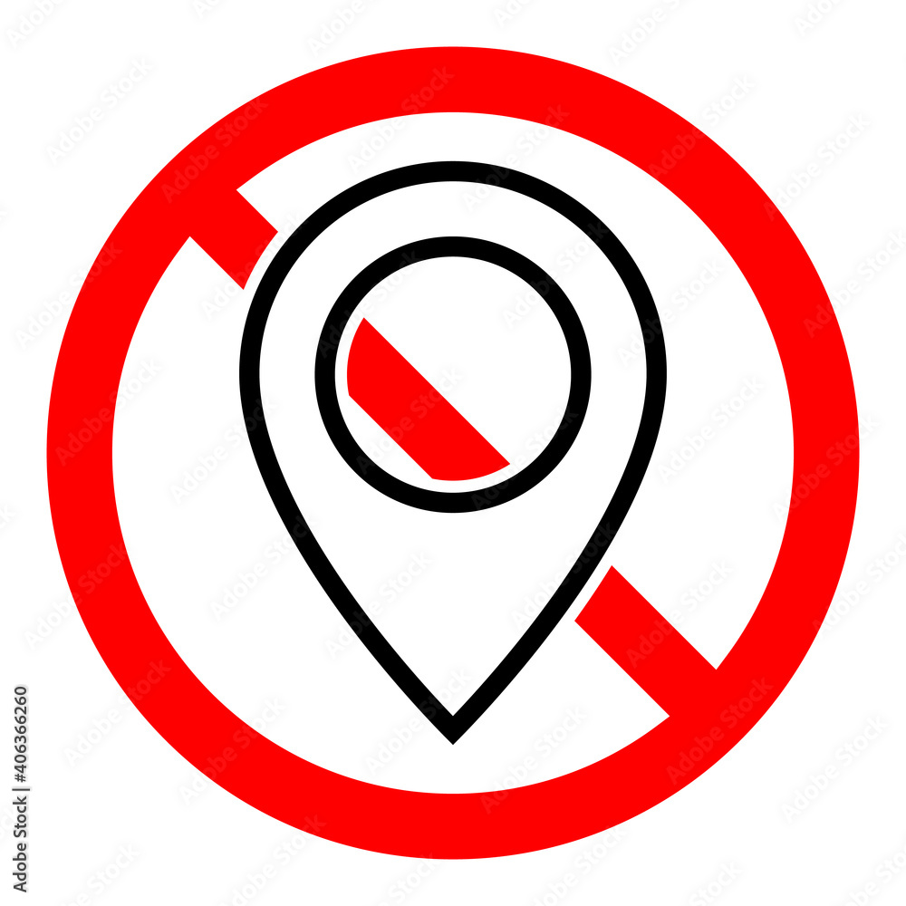 Canvas Prints no gps icon. map pointer ban icon. award is prohibited. vector illustration.
