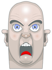 Homme chauve qui cri