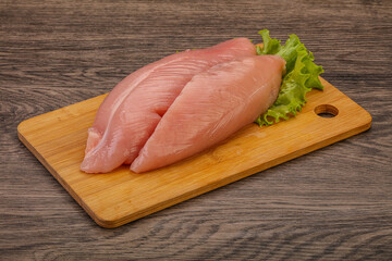 Raw turkey breast for cooking