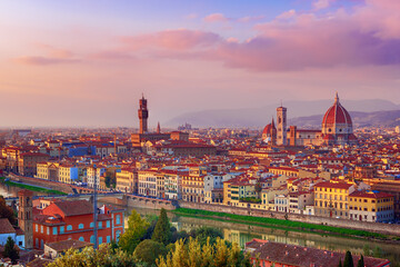 Obraz premium Florence View at sunset