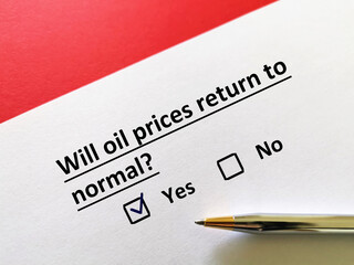 Questionnaire about oil and gas