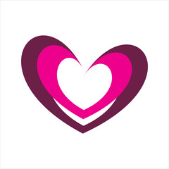 love hearth color logo design